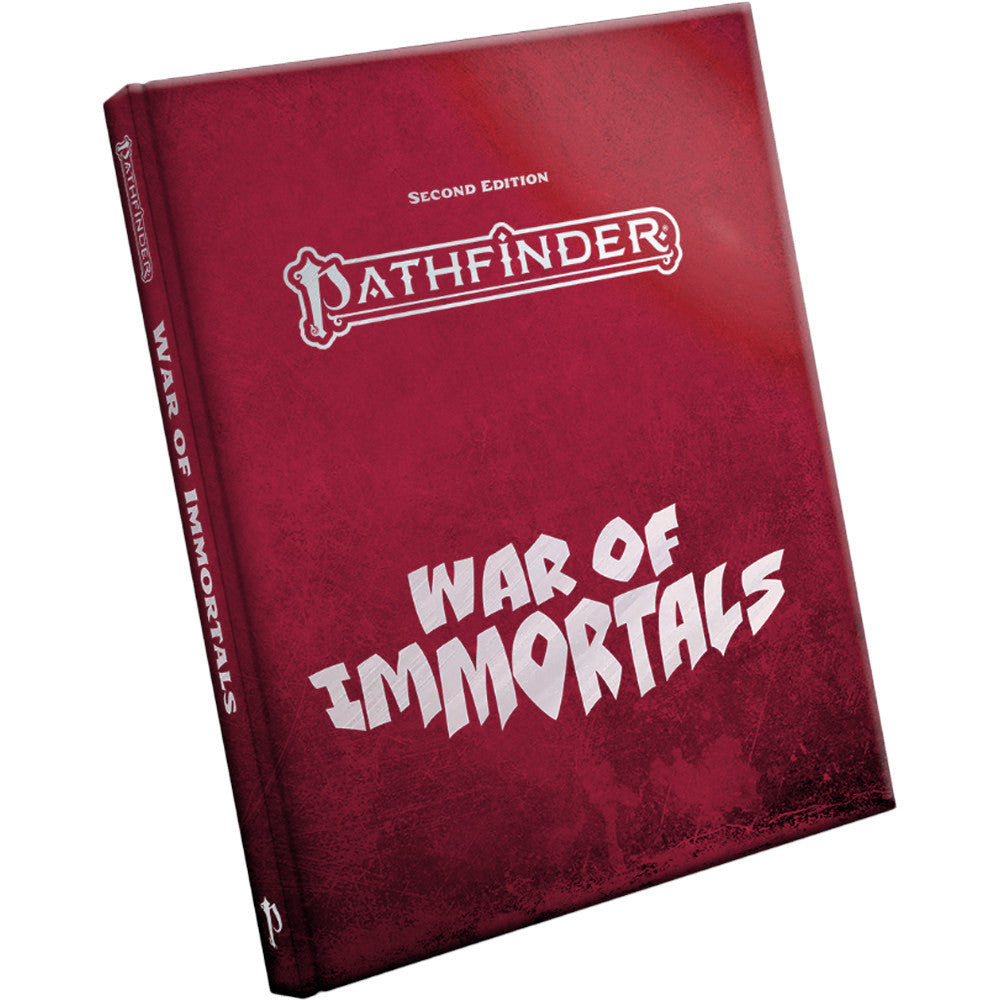 Pathfinder 2E: War of Immortals Special Edition - Red hardcover book with silver embossed title "War of Immortals" and "Pathfinder" logo on front cover and spine.