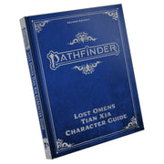 Pathfinder 2E: Lost Omens Tian Xia Character Guide Special Edition - Blue hardcover book with ornate silver embossed title and decorative corner designs, titled Pathfinder Lost Omens Tian Xia.