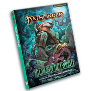 Pathfinder 2E: Adventure: Claws of the Tyrant - Softcover book with vibrant fantasy art of armored warrior battling monstrous creatures, titled "Pathfinder Claws of the.