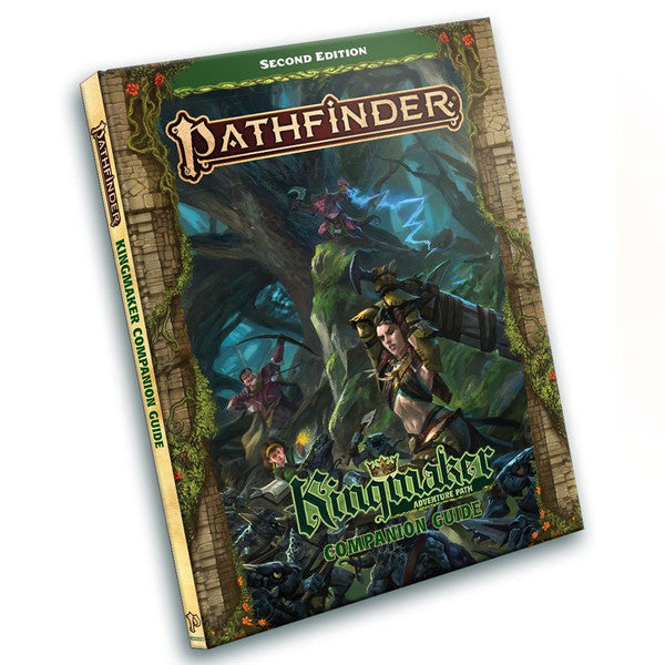 Pathfinder 2E: Kingmaker Companion Guide - Pathfinder Kingmaker Companion Guide RPG book with fantasy forest cover art and adventurers illustration.