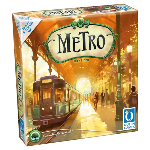 Metro Family & Friends Compact Edition (PREORDER) - Metro Family & Friends Compact Edition board game box featuring vintage tram illustration in warm golden hues.