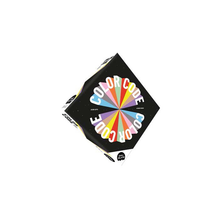 Color Code - Black square box with a colorful pie chart design and "Color Code" text for a party game.