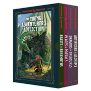 D&D: Young Adventurer's Guide: Collection 2 - Box set of three fantasy role-playing books with dark blue covers featuring a green dragon and adventurer on the front of.