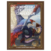 Dungeons & Dragons : Young Adventurer's Guide: Monster Compendium - Book cover with an illustrated griffon battling a purple, tentacled monster, titled The Monsters & Creatures Compendium in.