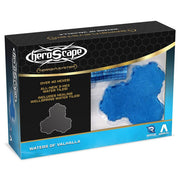 Heroscape: Waters of Valhalla Terrain Expansion - Heroscape Waters of Valhalla Terrain Expansion box showing blue water terrain tiles through clear window with black and blue