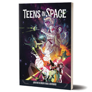 Teens in Space - Paperback book cover titled "Teens in Space" featuring illustrated astronauts in colorful space suits against a cosmic.