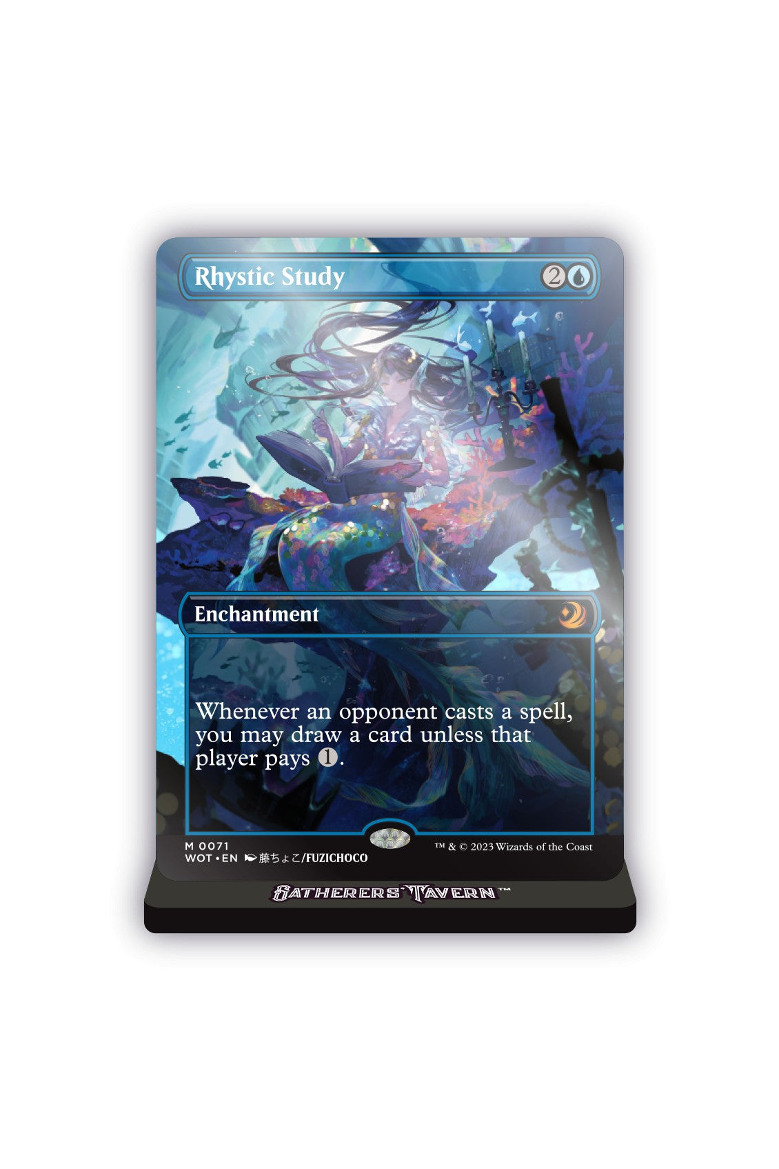 Magic: The Gathering - Rhystic Study Acrylic Slab Standee - The Gathering card named Rhystic Study.