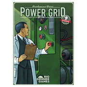 Power Grid Recharged 2nd Edition - Board game box with vintage illustration of a man in a white coat operating a green industrial control panel labeled Power.