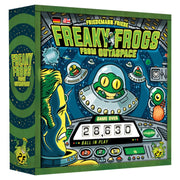 Freaky Frogs from Outaspace - Freaky Frogs from Outaspace card game box with green alien frog illustration and retro spaceship control panel design.