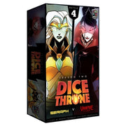 Dice Throne: S2: Seraph vs Vampire Lord - Dice Throne Season 2 game box featuring colorful fantasy artwork of Seraph with gold and white armor and Vampire Lord with.