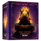 Dice Throne: S1R Barbarian v Moon Elf - Dice Throne Season One Reforged board game box with glowing fiery skull and dark hooded figure design.