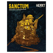 Heart: Sanctum - Dark blue RPG book cover featuring a detailed golden fortress with glowing windows and shooting star motif.