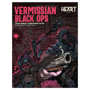 Heart: Vermissian Black Ops - Dark red and black comic book cover featuring robotic characters holding futuristic weapons with bold pink text Vermissian.