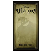 Disney Villainous: Filled With Fright - Filled With Fright game box with muted green and black tones featuring a shadowy silhouette of Oogie Boogie.