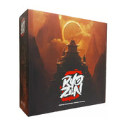 Ryozen: Deluxe Kickstarter Edition - Board game box featuring a dark silhouette of a Japanese pagoda against an orange sunset with a solar eclipse and stylized.