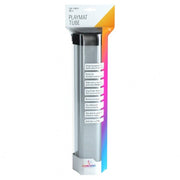 Gamegenic: Playmat Tube: Clear - Clear cylindrical plastic playmat tube with black end caps and colorful cardboard label sleeve.