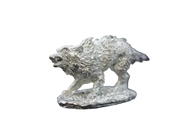 Winter Wolf - Gray textured wolf figurine in a walking pose on an irregular base.