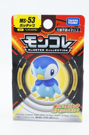 Pokemon MS-53 Piplup - Blue and white Piplup Pokémon figure in sealed yellow and black Takara Tomy Monster Collection packaging.