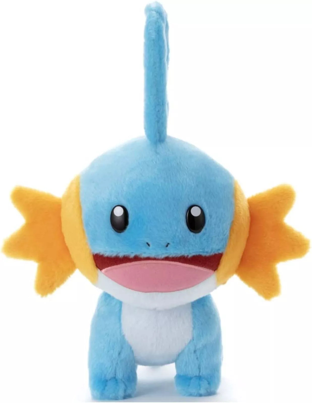 Pokémon I Choose You! - 8" Mudkip Plush - Blue and orange Mudkip plush with large eyes, open pink mouth, and upright tail, 8 inches tall.