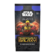 Star Wars: Unlimited - Shadows of the Galaxy - Booster Pack - Star Wars Unlimited Shadows of the Galaxy booster pack with black, purple, and orange colors featuring a helmeted character.