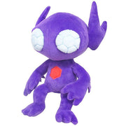 Pokémon All Star Collection - Sabeleye Plush, 7.4" - Purple plush toy of Sableye with large white stitched eyes and a red hexagonal gem on its chest, 7.4 inches tall.