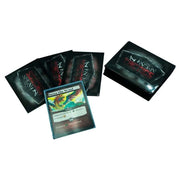 Ascension Tactics: Inferno - Deck Protectors - Black card sleeves with red and white "Ascension Inferno" logo, glossy finish, fitted for trading cards.