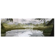 Legend in the Mist: MC Screen (PREORDER) - Tri-fold RPG screen with misty forest artwork in green and gray tones, featuring "Legend in the Mist" title in white.