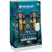 Magic: The Gathering - Modern Horizons 3 Collectors Commander - Tricky Terrain - The Gathering Modern Horizons 3 Collectors Commander deck box featuring dark teal and navy artwork with a cloaked character.