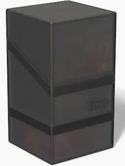 Ultimate Guard Boulder'n'Tray 100+ Black - Compact black deck box with rectangular shape and smooth matte finish, branded with subtle logo on front.