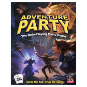 Adventure Party - Colorful fantasy-themed game cover with bold yellow "Adventure Party" title and characters wielding magic and weapons.