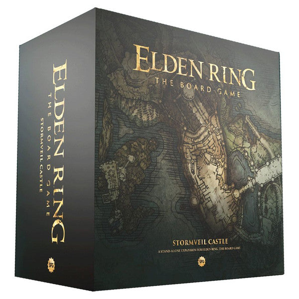 Elden Ring: Stormveil Castle - Dark green Elden Ring board game box with detailed map artwork and gold lettering.