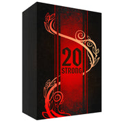 20 Strong: Tanglewoods Base Game - Black rectangular box with red vertical stripe and floral design, featuring "20 Strong" in bold red letters on front.