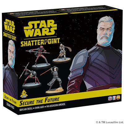 Star Wars: Shatterpoint - Secure the Future Squad Pack - Star Wars Shatterpoint Secure the Future Squad Pack box featuring illustrated character with gray hair and armor, plus four.