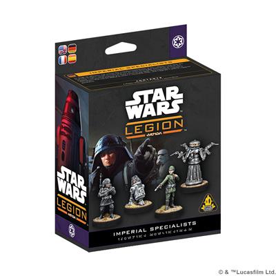 Star Wars: Legion - Imperial Specialists - Star Wars Legion Imperial Specialists box featuring detailed miniature figures of sci-fi soldiers and a droid with black and