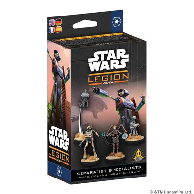 Star Wars: Legion - Separatist Specialists - Star Wars Legion Separatist Specialists game box showing miniature figurines of armored soldiers with weapons against a dark