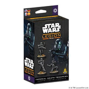 Star Wars: Legion - Imperial Death Troopers - Star Wars Legion box featuring black-clad Imperial Death Trooper miniatures with sleek armor and weapons on dark background.
