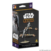 Star Wars: Legion - 74-Z Speeder Bike - Star Wars Legion 74-Z speeder bike model kit box featuring brown and gray speeder with scout trooper figures in action pose.