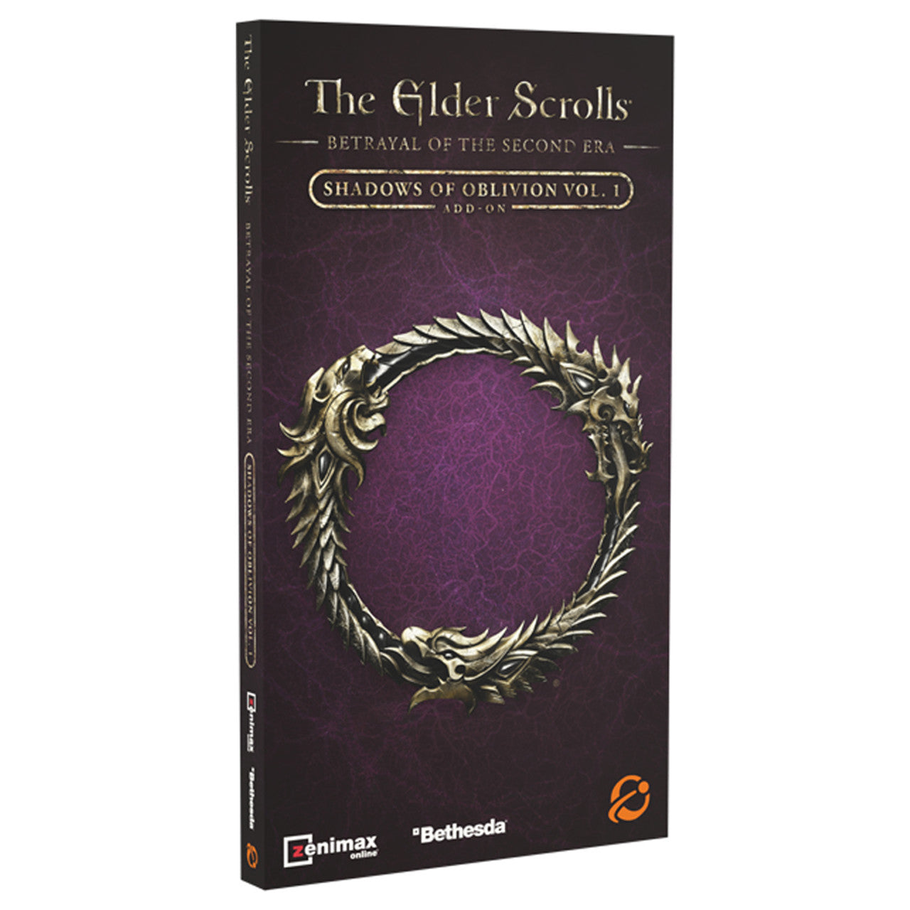 The Elder Scrolls: Betrayal of the Second Era: Shadows of Oblivion Expansion (PREORDER) - Betrayal of the Second Era Shadows of Oblivion Expansion box with a dark purple background and a silver dragon emblem.