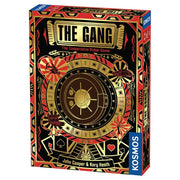 The Gang - The Gang card game box with a gold and black design featuring a circular emblem and red accents, vintage gambling motifs.