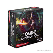 D&D Boardgame: Tomb of Annihilation (PREORDER) - Boxed Dungeons & Dragons Tomb of Annihilation board game with dark jungle artwork and fantasy warrior on cover.