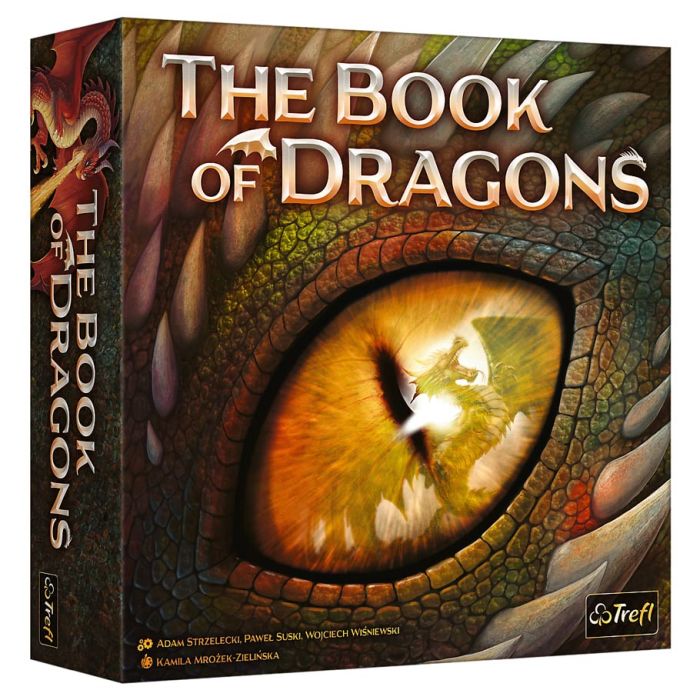 The Book of Dragons Game - Box cover of The Book of Dragons game featuring a detailed close-up of a textured dragon eye in shades of green, brown, and.