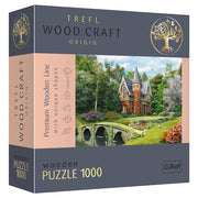 Victorian House 1000 Piece Woodcraft Puzzle - Box of Trefl Victorian House woodcraft puzzle featuring a detailed 1000-piece wooden puzzle with a Victorian brick house and