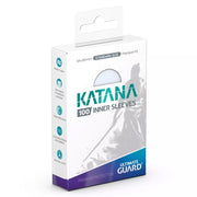 Deck Protector: KATANA: Inner Sleeve (100) - White and teal card sleeve packaging with "KATANA" branding and 100 inner sleeves indicated.