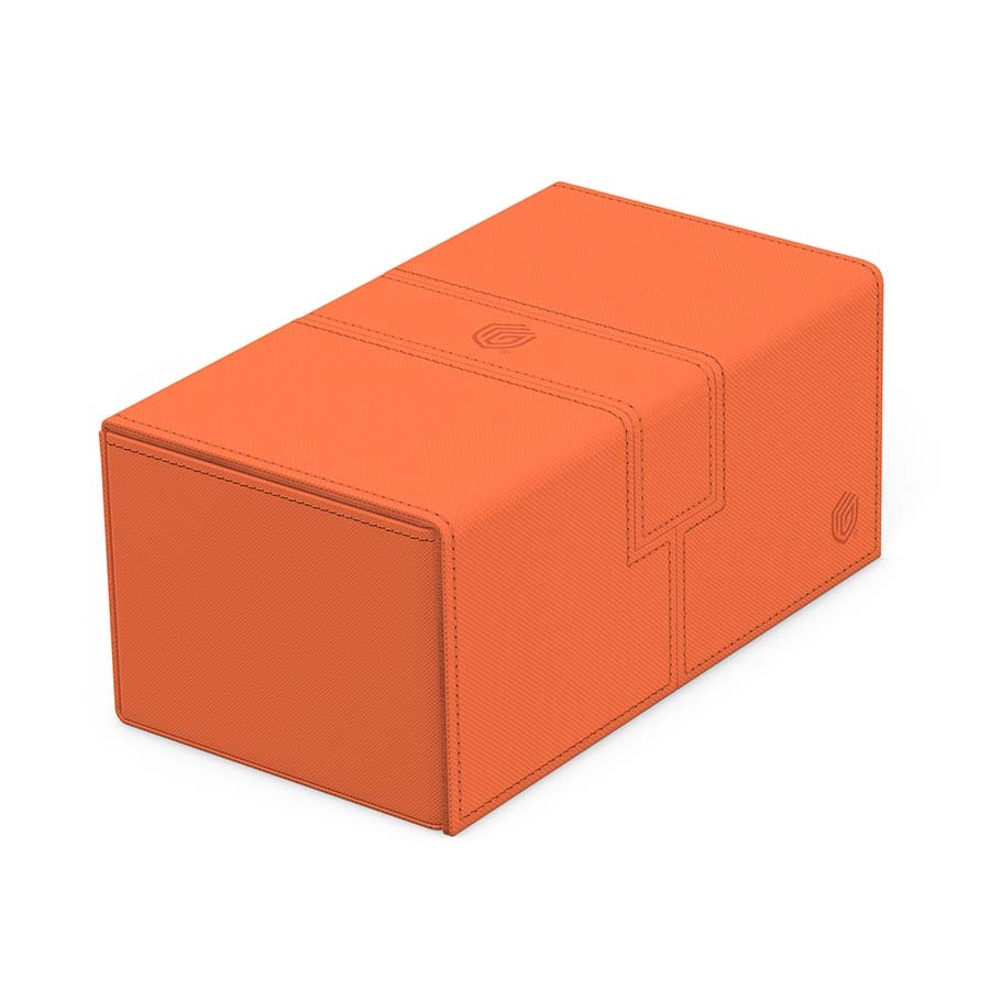 Ultimate Guard Twin Flip'n'Tray 200+ - Summer Edition - Peach - Rectangular peach-colored plastic deck box with smooth matte finish and hinged lid designed to hold trading cards.