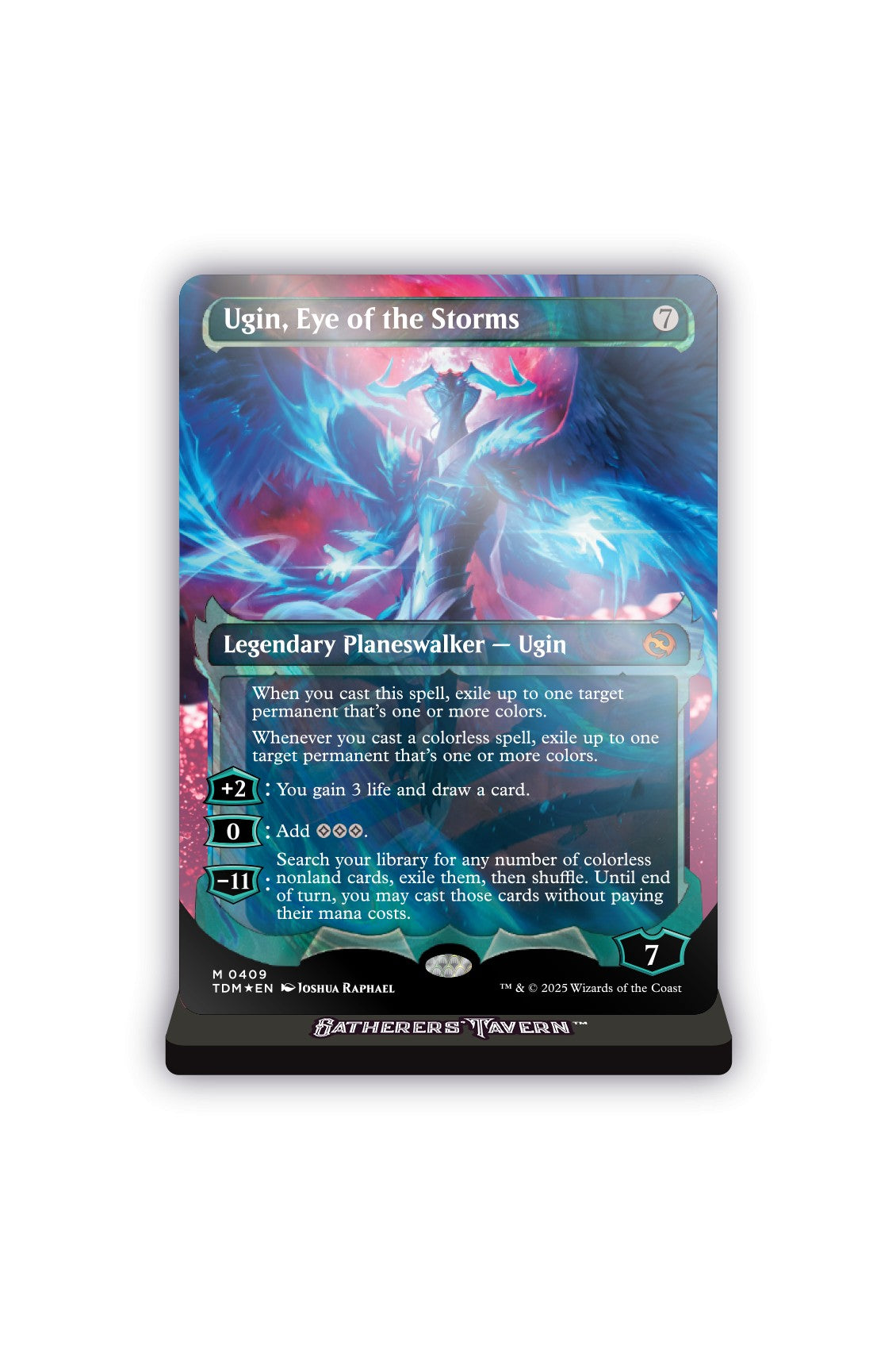 Magic: The Gathering - Ugin, Eye of the Storms Acrylic Slab Standee - Ugin, Eye of the Storms acrylic slab standee featuring a vibrant blue and purple fantasy dragon illustration with text and.
