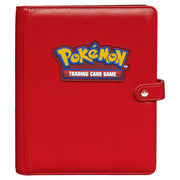 Binder: 4-Pocket: Pokémon: Premium Snap Binder: Red - Red premium snap binder with Pokémon Trading Card Game logo patch on front and snap closure strap.