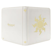Binder: 12-Pocket: PRO: Magic the Gathering: Mana 8 Plains - White binder with gold Magic the Gathering mana symbol and 12-pocket storage design.