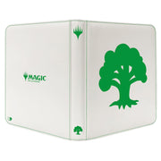 Binder: 12-Pocket: PRO: Magic the Gathering: Mana 8 Forest - White binder with green Magic the Gathering logo and large green tree graphic on the front and spine.