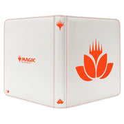 Binder: 12-Pocket: PRO: Magic the Gathering: Mana 8 Lotus - White binder with bright orange Magic the Gathering logo and lotus flower design, smooth finish.