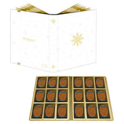 Binder: 9-Pocket: PRO: Magic the Gathering: Mana 8 Plains - White Magic the Gathering 9-pocket binder with gold mana symbol and 18 card sleeves visible.